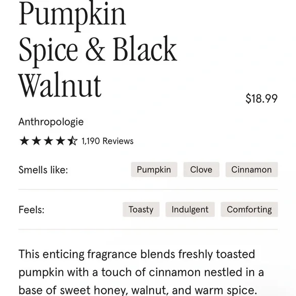 NWT Pura Scent Refill Anthropologie Pumpkin Spice & Black Walnut - Picture 4 of 7